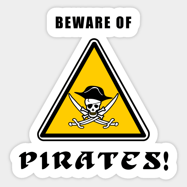 beware of pirates Sticker by Mamon